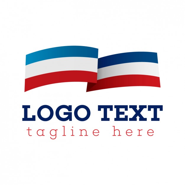 Flag logo, blue, white and red Vector | Free Download