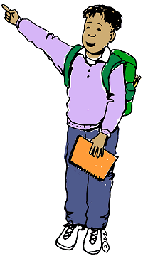 Boy pointing clipart
