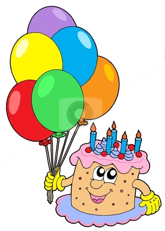 Clipart Birthday Cake And Balloons - ClipArt Best