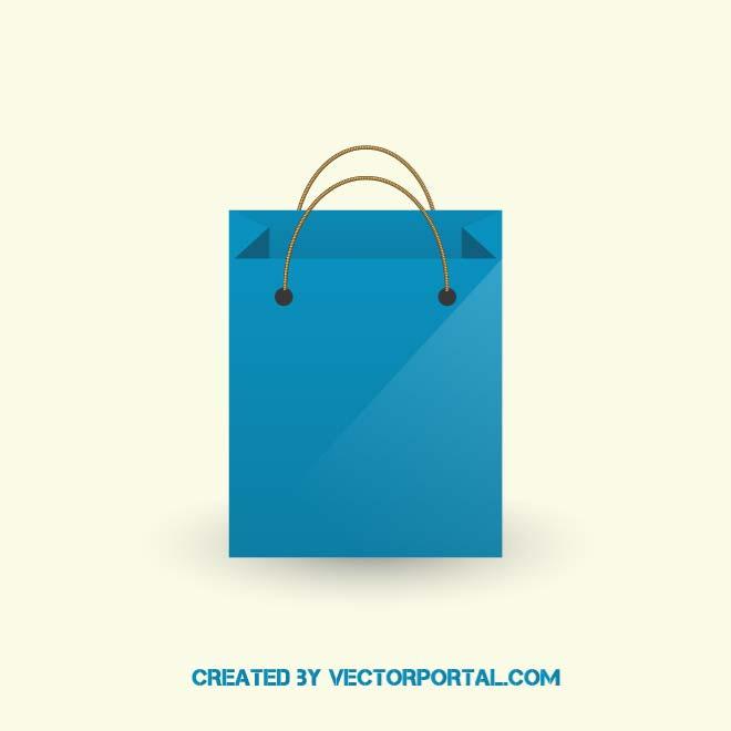 blue shopping bag vector | free vectors | UI Download