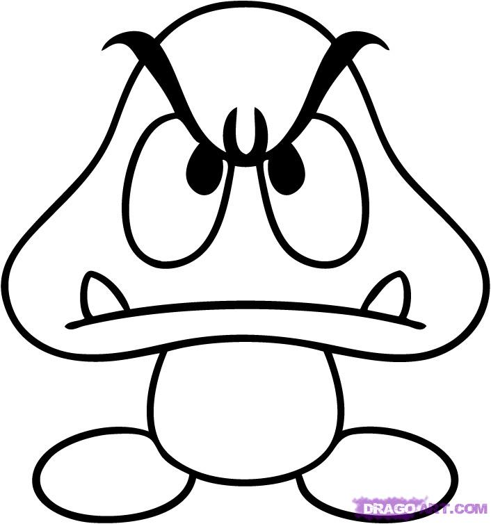 How to Draw a Goomba, Step by Step, Video Game Characters, Pop ...