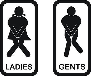Toilet signs 3 - Set of 2 vinyl ladies and gents door sticker ...