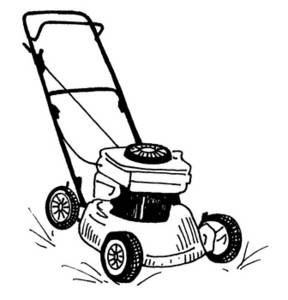 Push mower clipart cartoon
