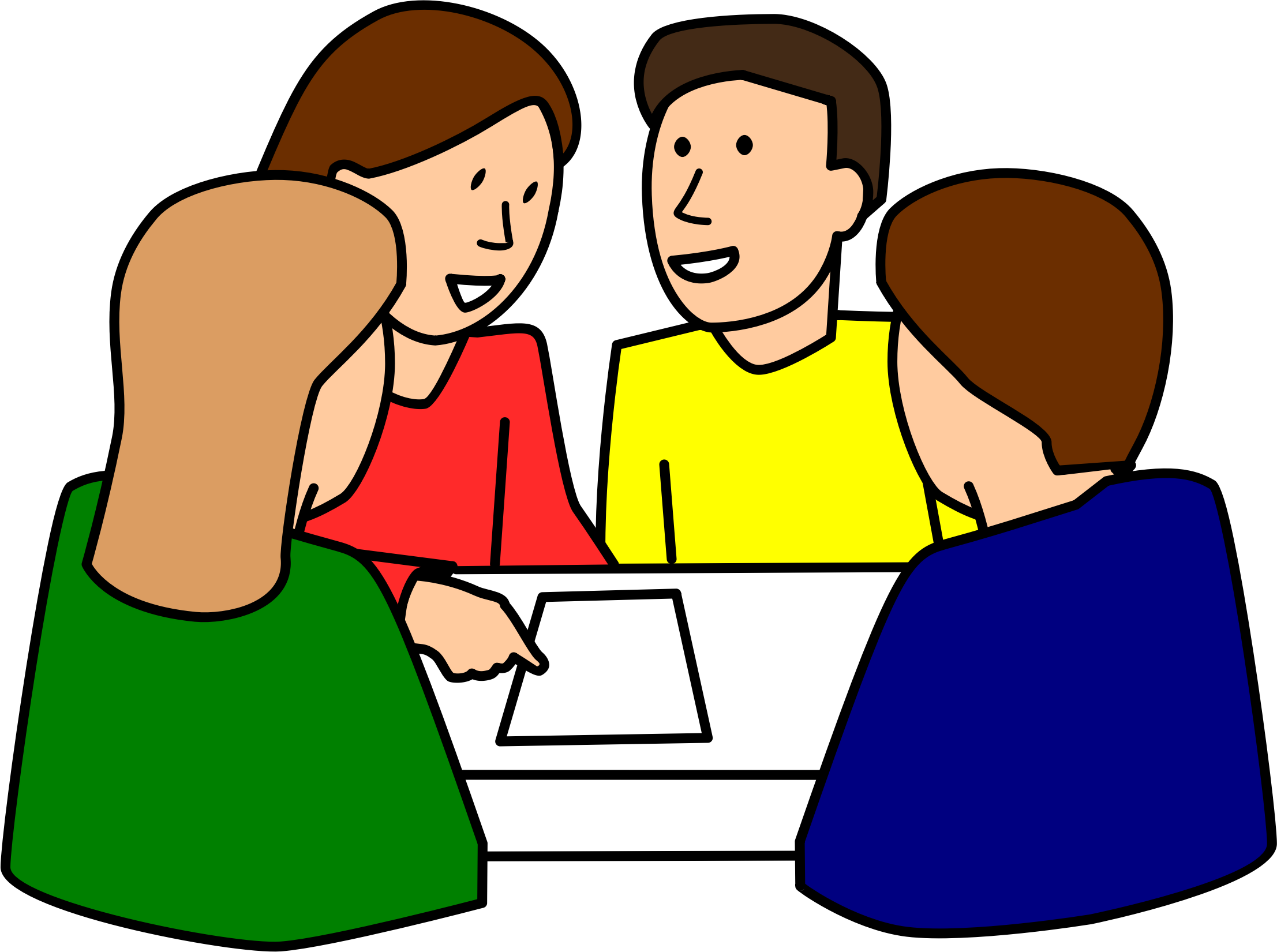 Group of students clipart