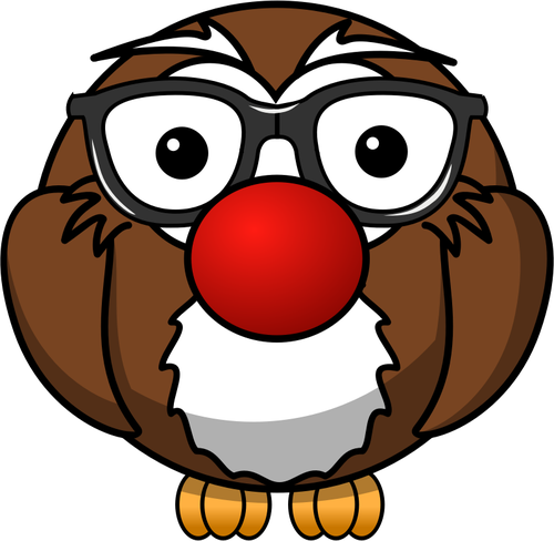 Vector clip art of big brown owl with glasses | Public domain vectors