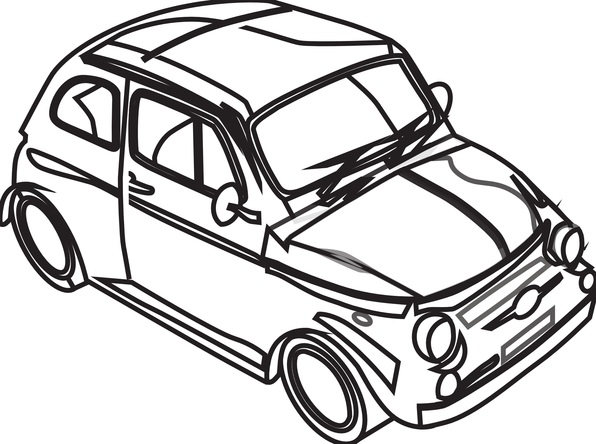 Auto Black And White Clipart