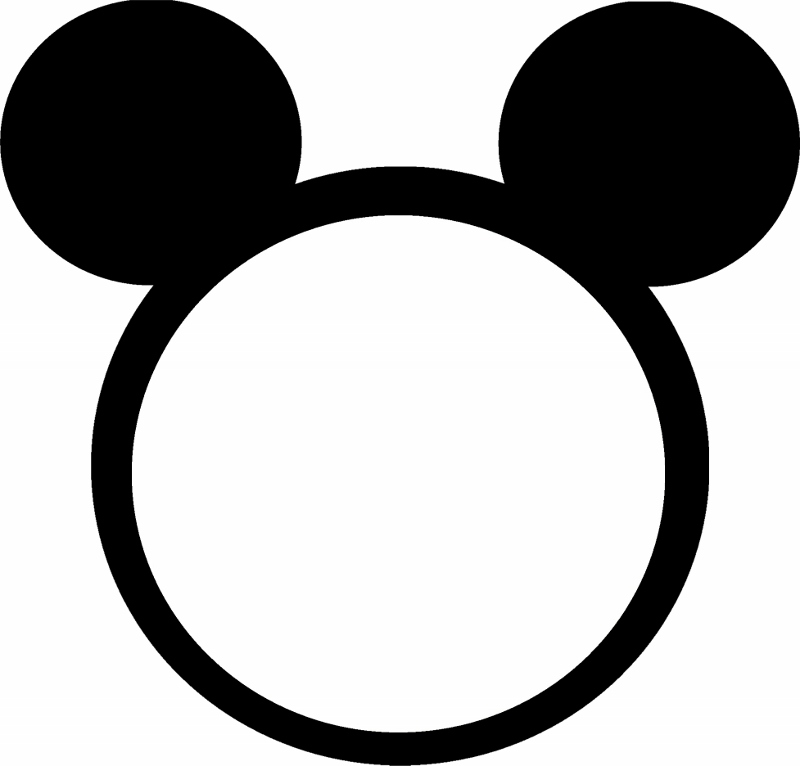 Mickey mouse ears clipart black and white