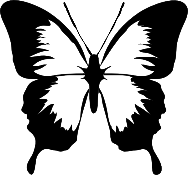 Black And White Butterfly Clip Art - vector clip art ...