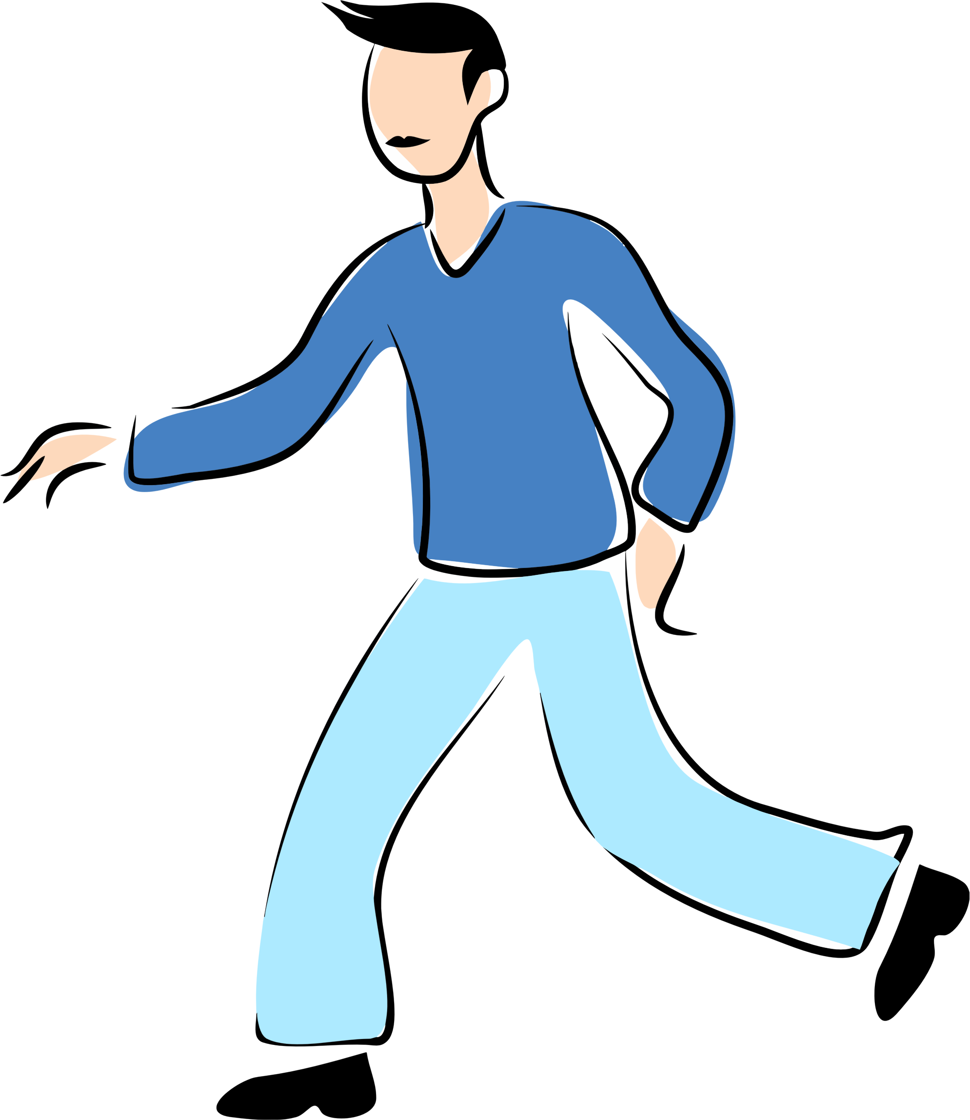 Walking man clip art