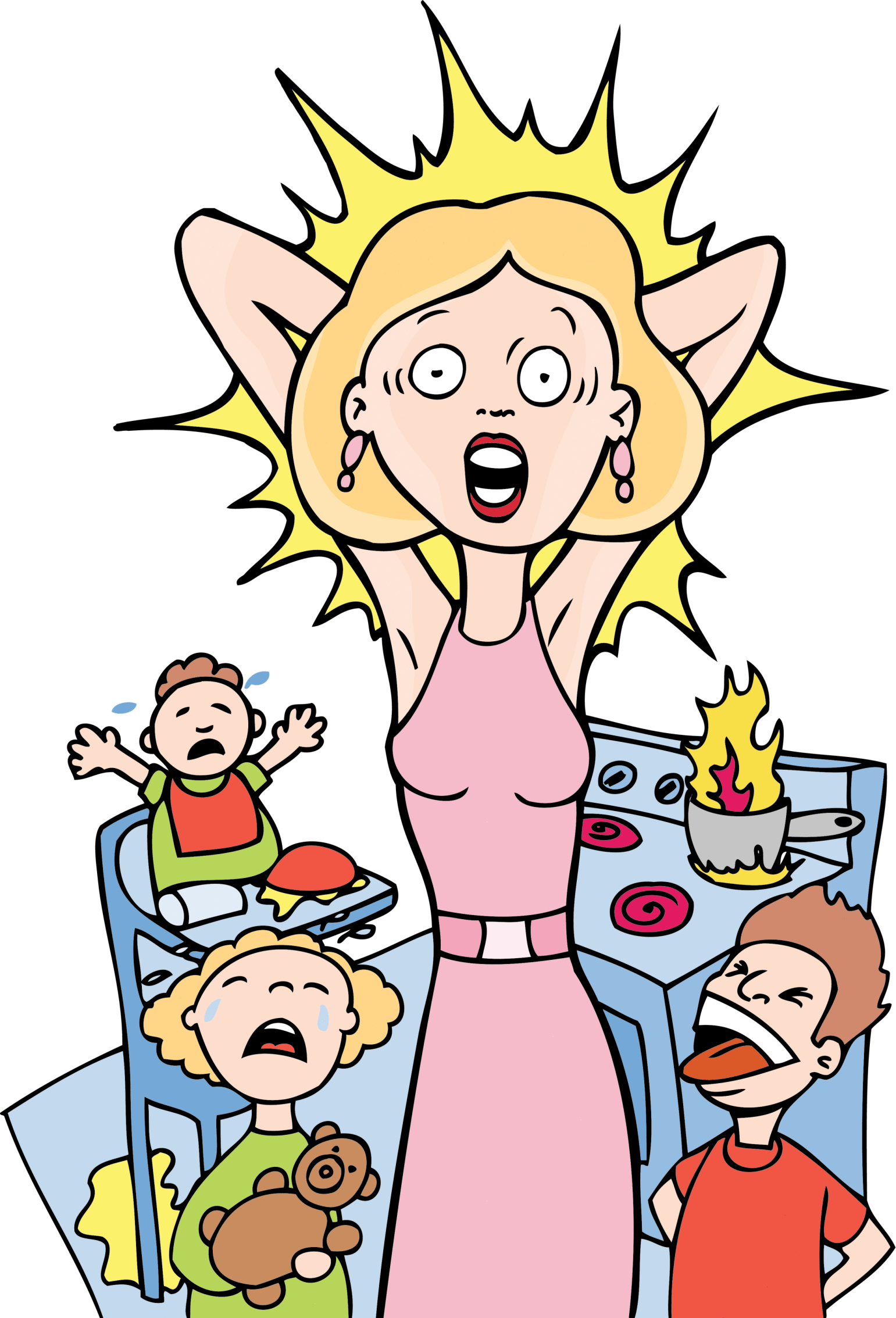 Kids driving people crazy clipart