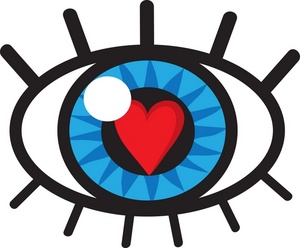 Vision Clipart Image - Eye with heart in the pupil symbolizing a ...