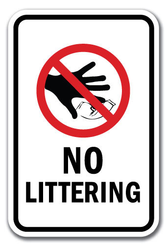Aluminum Signs - Property Control Signs - Do Not Litter Signs ...