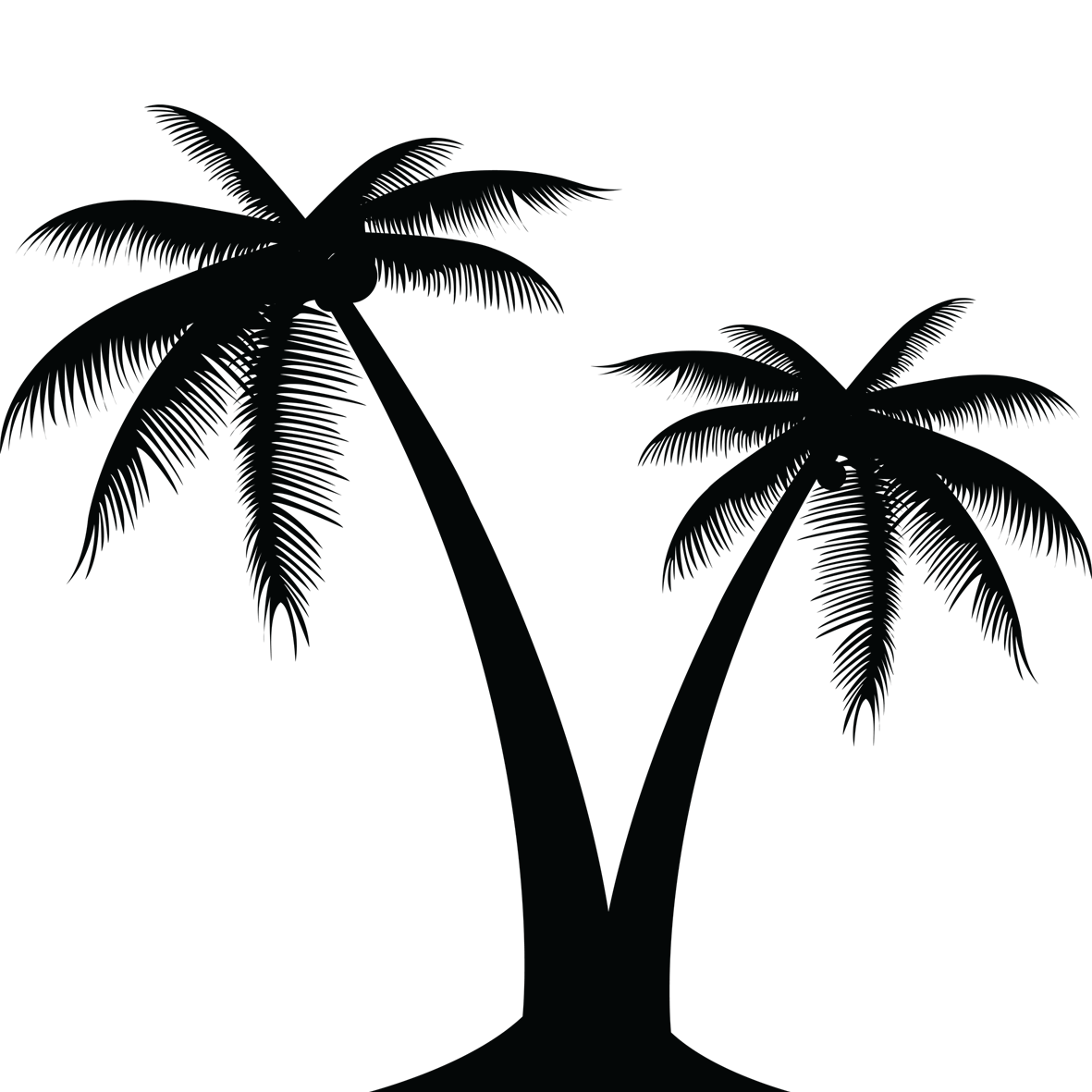 14 Bent Palm Tree Silhouette Vector Images - Palm Tree Silhouette ...