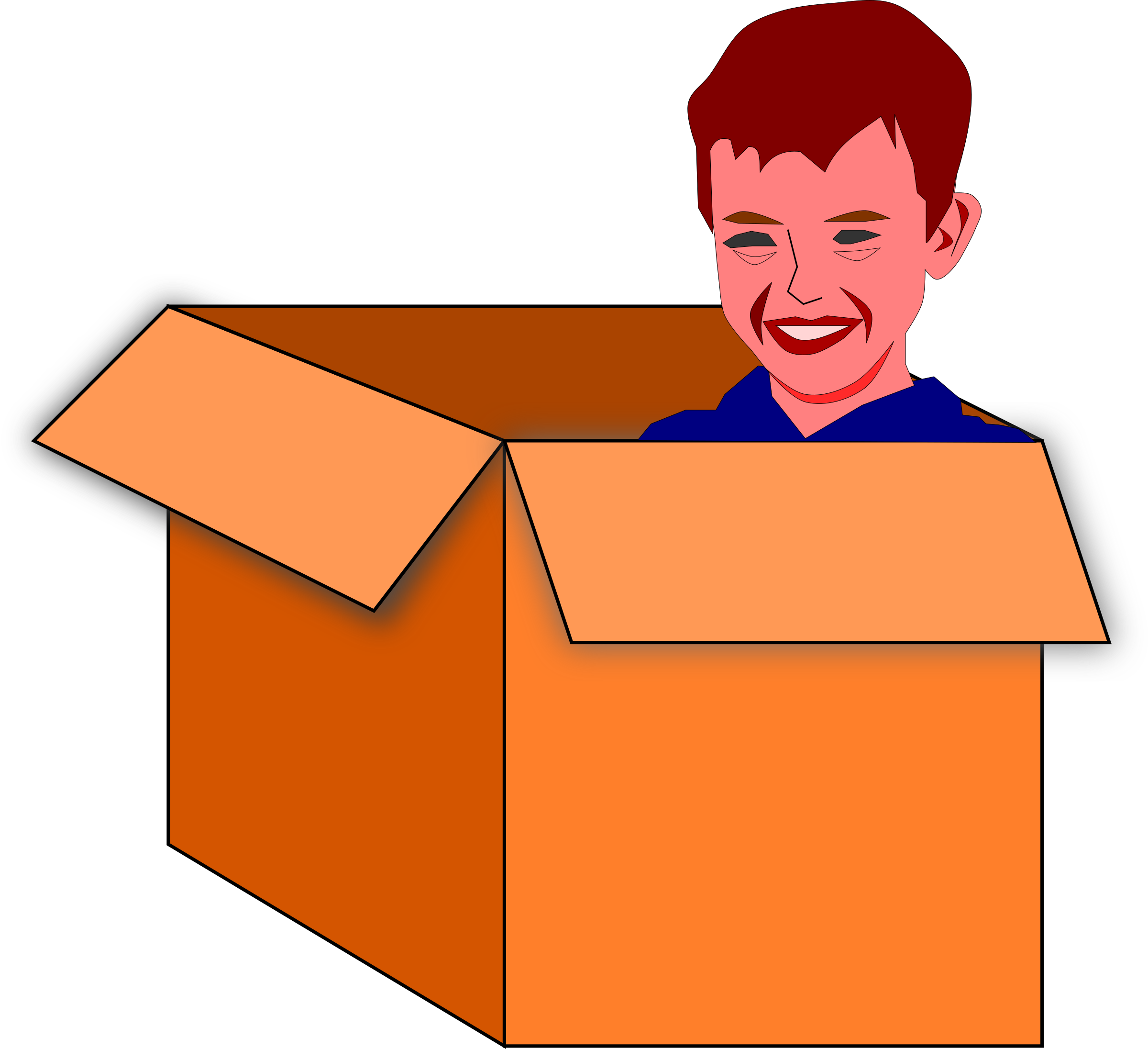 Child in a box vector clipart - Free Public Domain Stock Photo