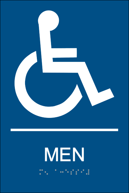 Handicap Accessible Mens ADA Restroom Signs with Braille - 6x9 ...