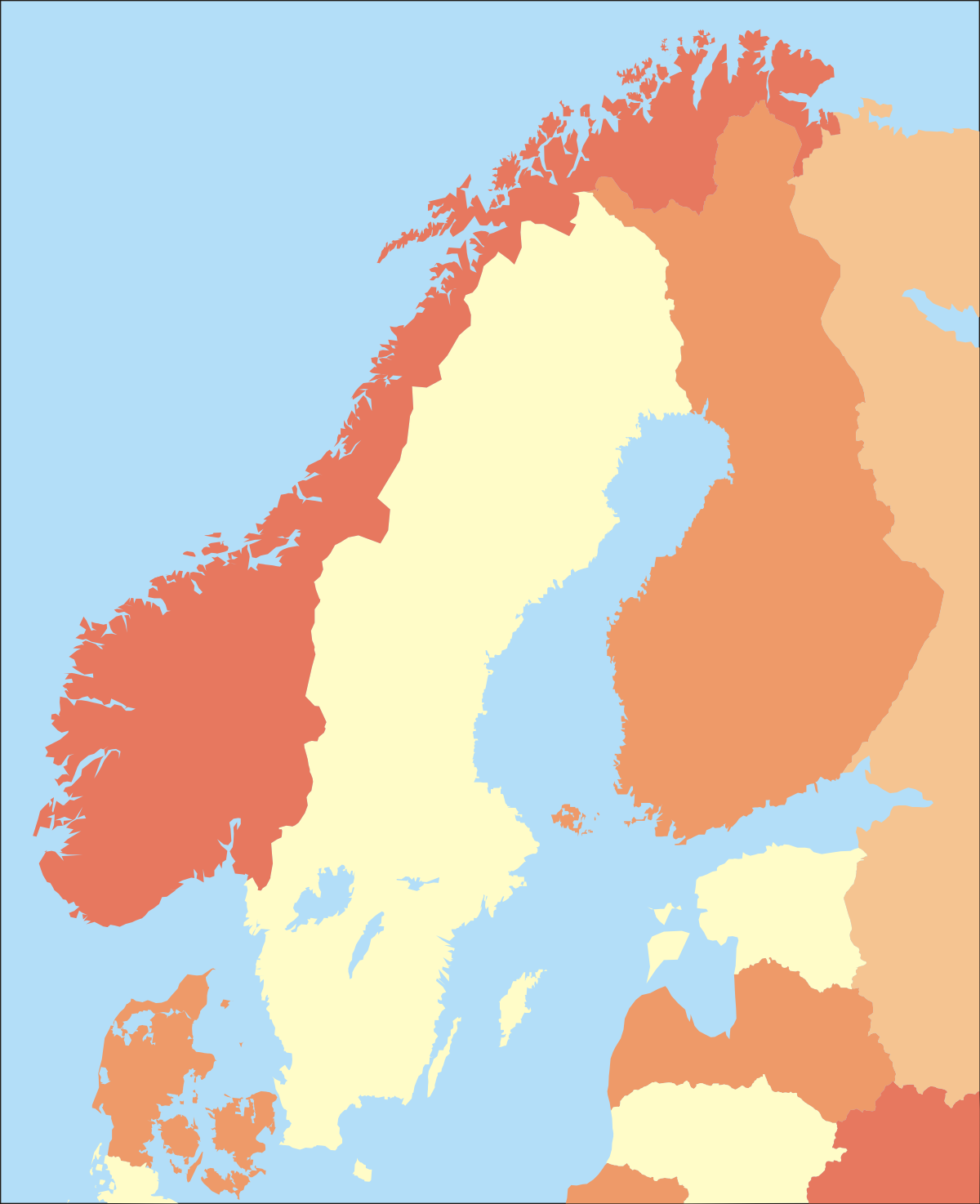 Free Printable Maps of Scandinavia