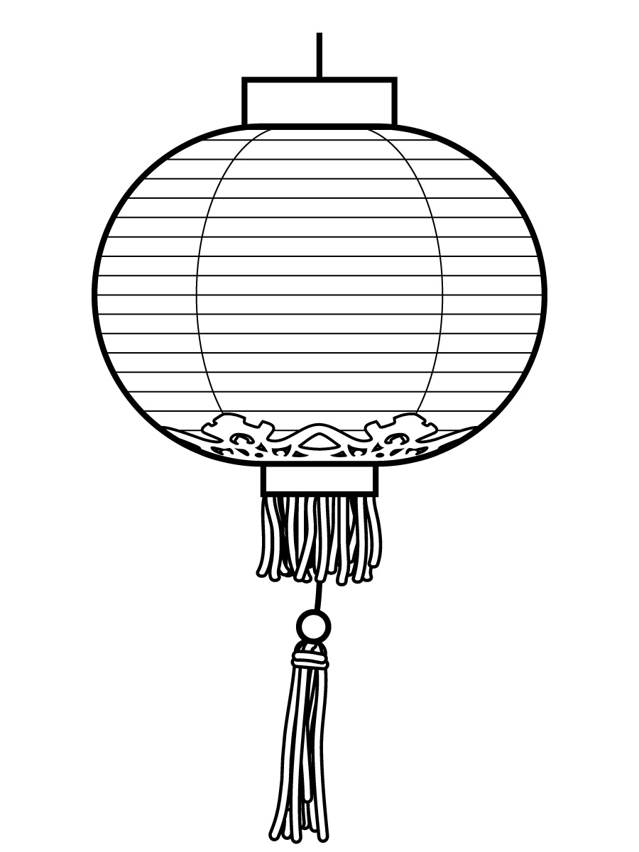 paper lanterns Colouring Pages