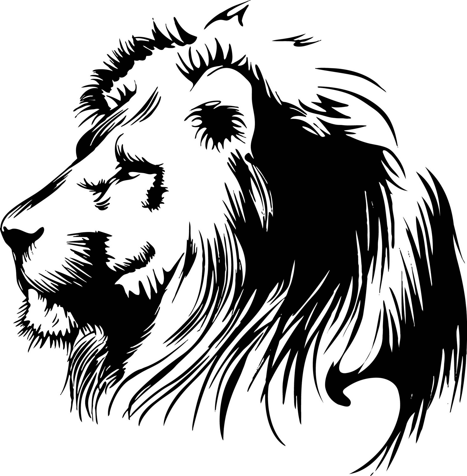 Lion Head Vector | Coloring Pages