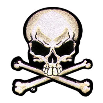 Skull & Crossbones Patch Embroidered biker motorcycle patches