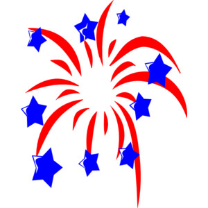 Red Fireworks With Blue Stars clip art - Polyvore