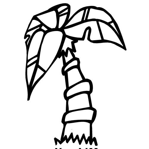 Palm Tree Outline Clipart