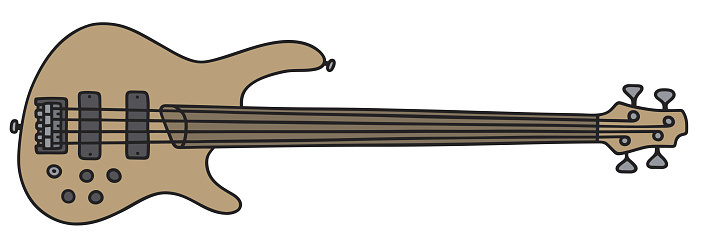 Yellow Bass Guitar Clip Art, Vector Images & Illustrations