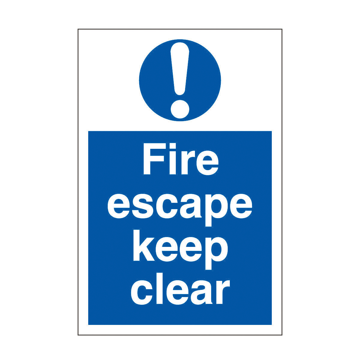 Fire Escape Keep Clear Safety Sign - Mandatory Sign from BiGDUG UK