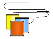 Sewing clip art of thread and needles