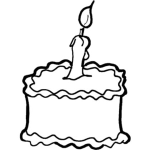 Full Version of Birthday Cake with Candle Outline Clipart - Polyvore