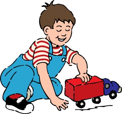 Boy Playing With Toy Truck clip art - Download free Other vectors