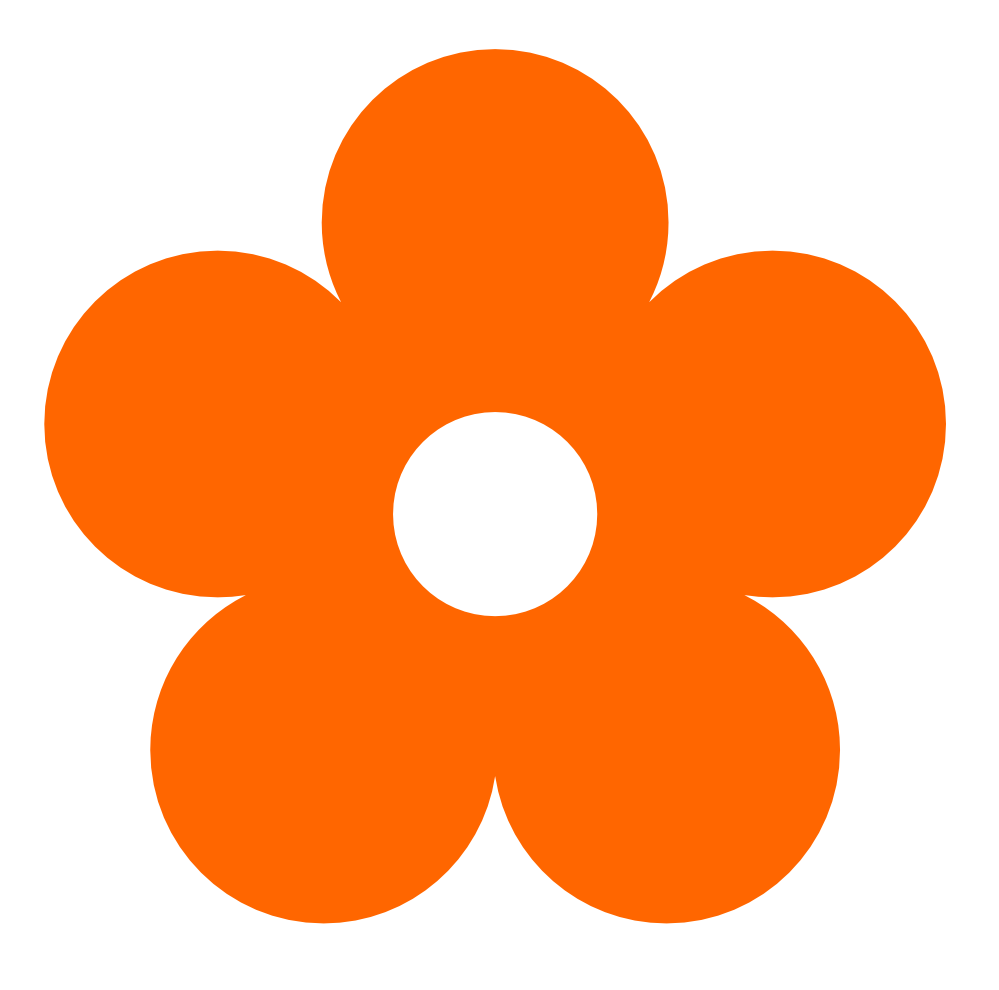 Retro Flower 1 Color Colour Safety Orange Peace xochi.info ...