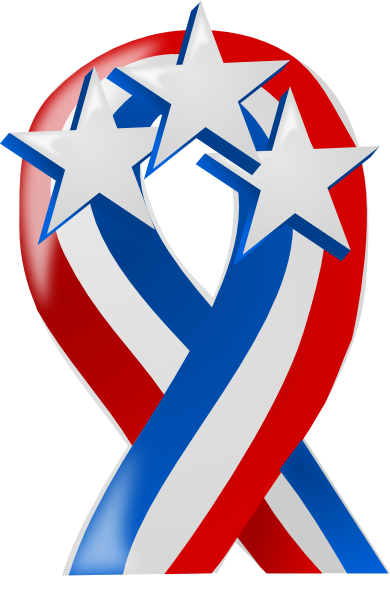 Red White And Blue Ribbon With Stars clip art - vector clip art ...