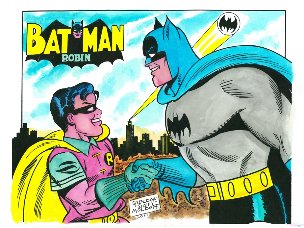 batman and robin shaking hands , in sheldon moldoff's Original ...