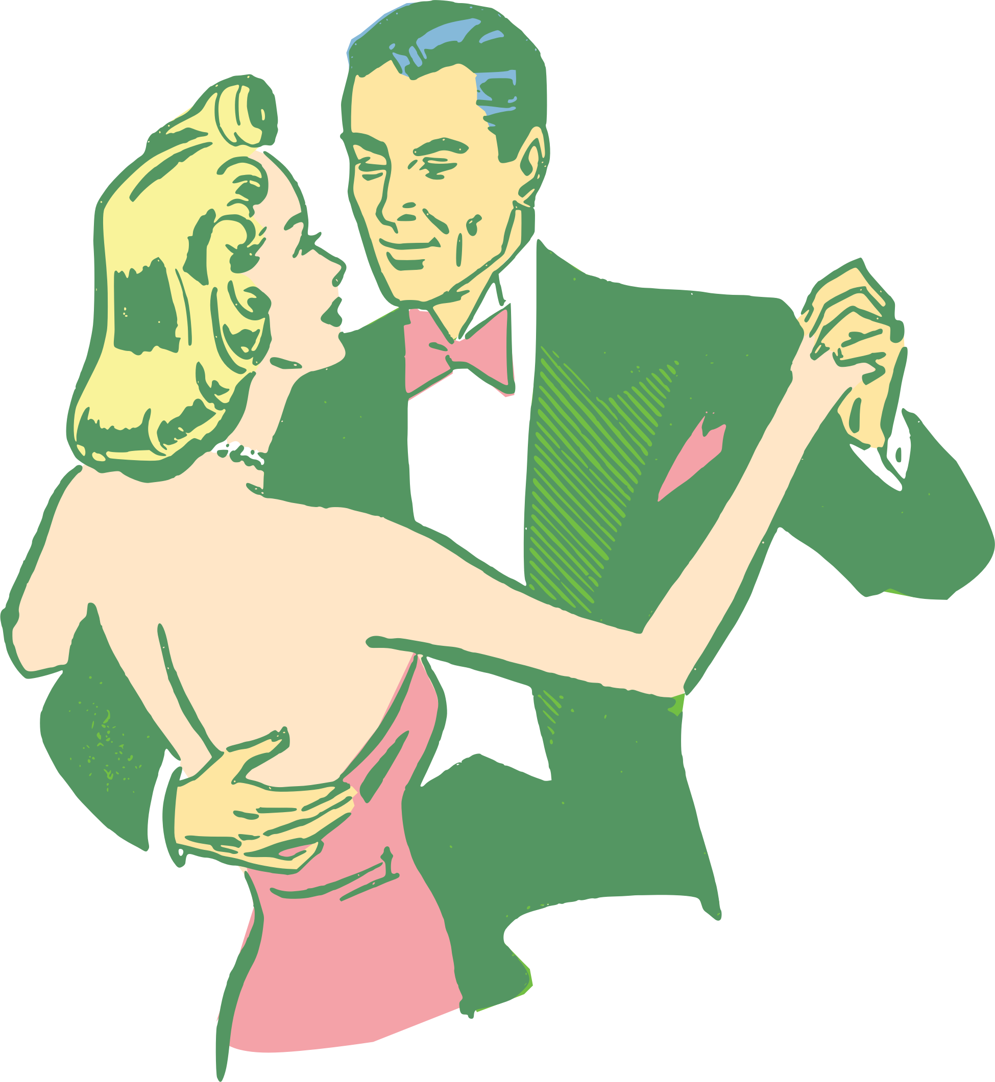 Clipart - Dancing Couple Colorized