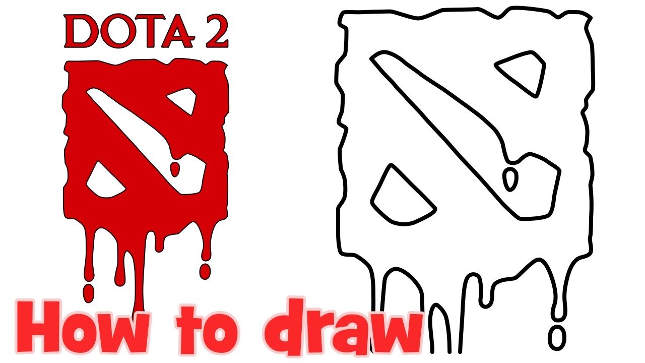 How to draw DOTA 2 logo step by step drawing - YouTube