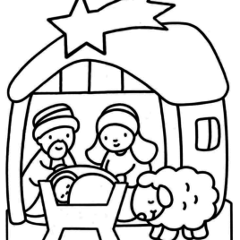 Christmas Coloring Pages Manger Scene Coloring Everyday ...