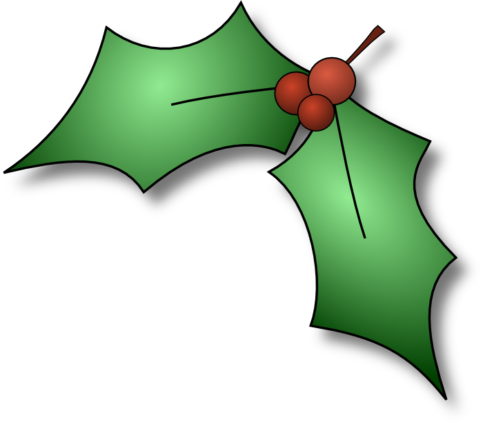 Christmas holly leaves clipart
