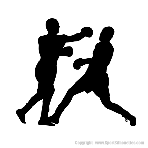 BOXING DECOR (Boxing Wall Silhouettes) Boxing Vinyl Wall Decals