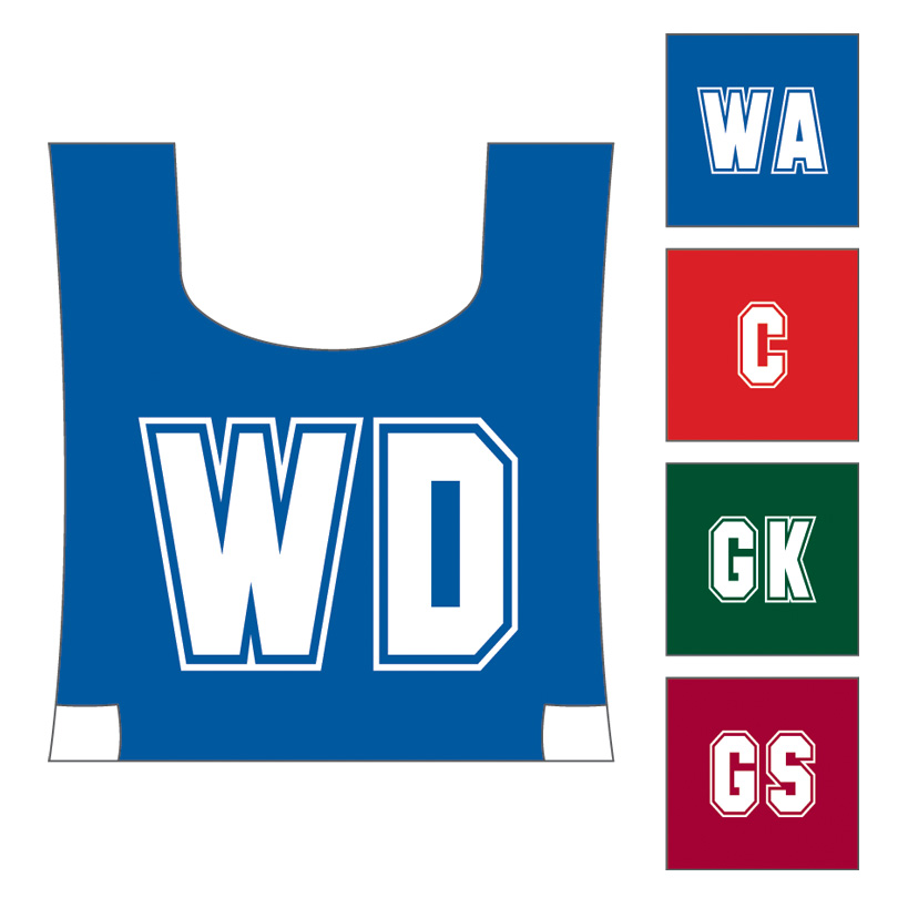 custom netball bibs