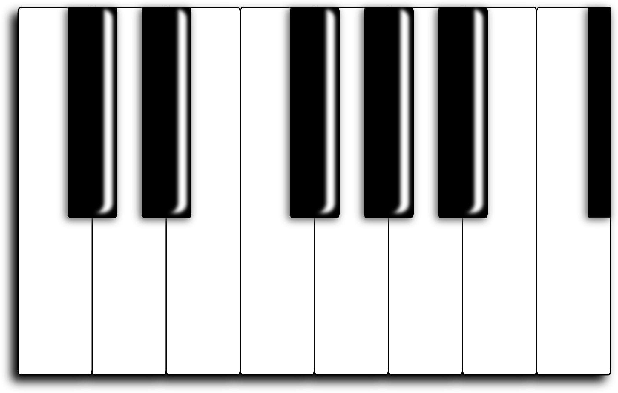 Piano keyboard outline clipart