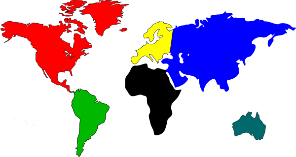 World map outline clipart cartoon