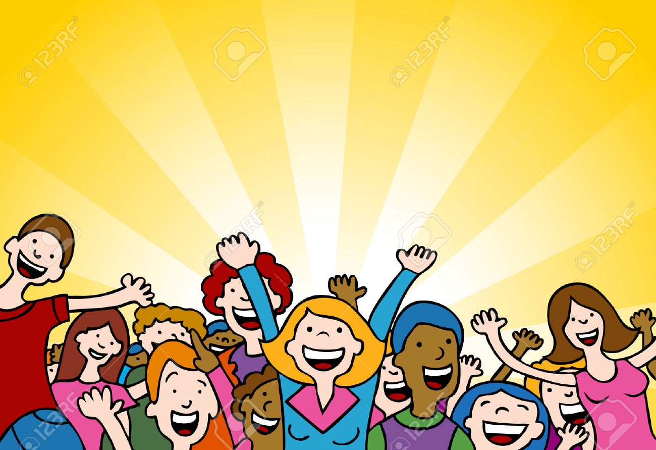 Crowd of people cheering clipart - ClipartFox