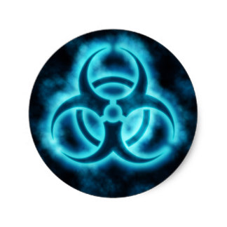Blue Biohazard Symbol Stickers | Zazzle