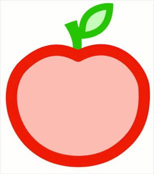 Red apple outline clipart