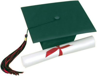 Graduation cap clipart green