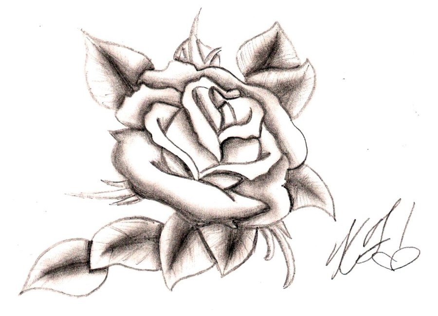 Cross drawings with roses.