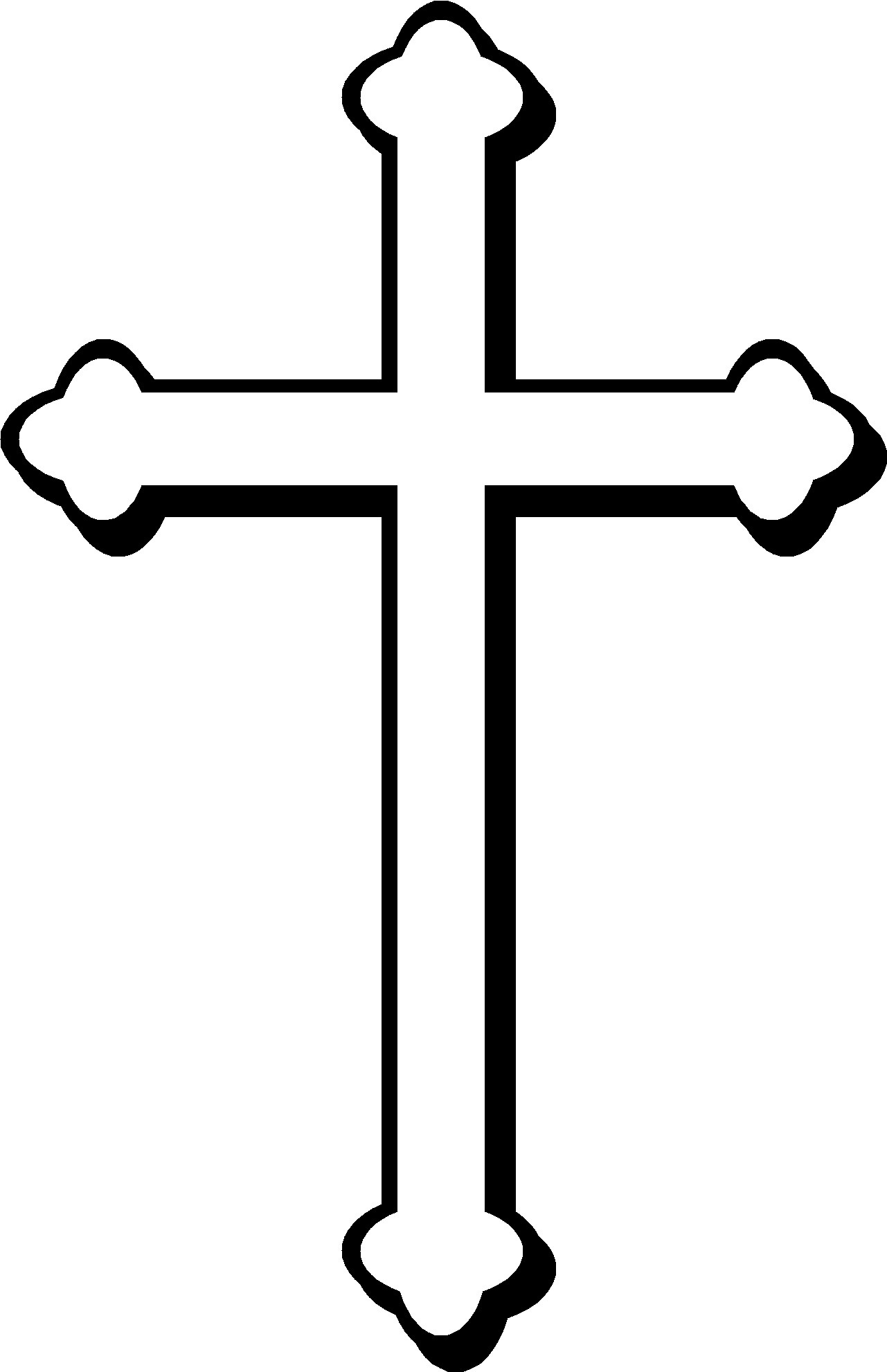 White Cross Outline Clipart