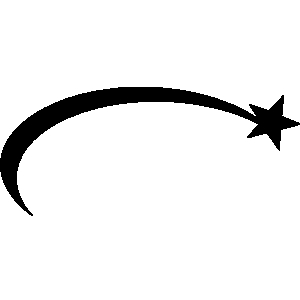 Black shooting star clipart