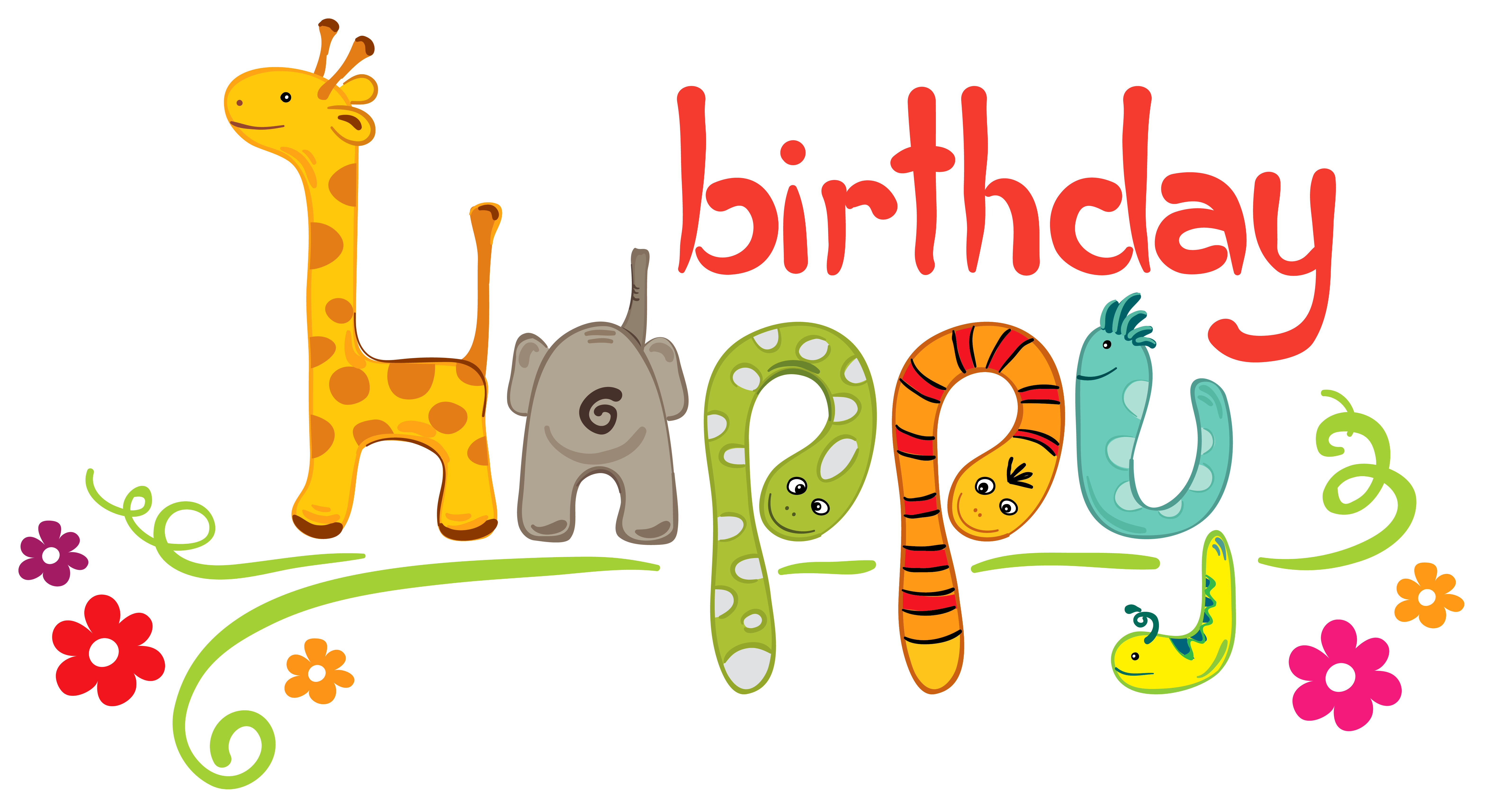 Cute Happy Birthday Kids PNG Clipart