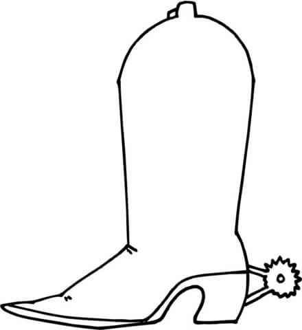 Cowboy Boot with Spur coloring page | Free Printable Coloring Pages